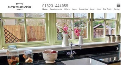Strongvox Homes website featuring new build developments and property details